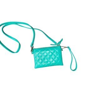 Green Cross‎ Body quilted Purse Detachable Strap Charming Charlie